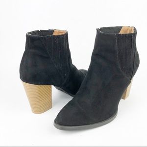 Qupid Black Ankle Pointed Toe Boot, 6